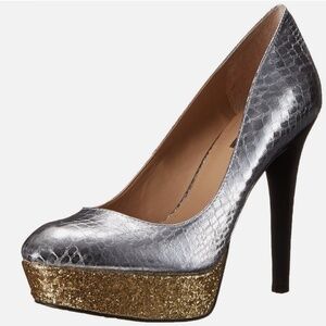 BCBG Generation Silver and Gold Heels Size 7